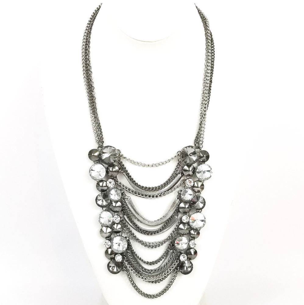 Alisha D Chunky Statement Bib Rhinestone Necklace